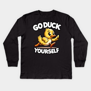 Go Duck Yourself | T Shirt Design Kids Long Sleeve T-Shirt